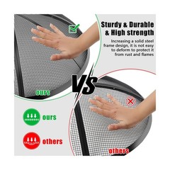 Fire Pit Spark Screen, Fire Pit Screen 36 Inch Round with Handle & Poker, Col…