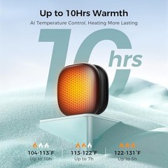 Pocket Size Hand Warmers Rechargeable AI Smart Chips 3 Levels 2 Pack Black