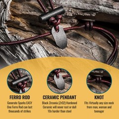 Wazoo The Bushcraft: The Original Fire Starter Necklace – Usa Handcraf