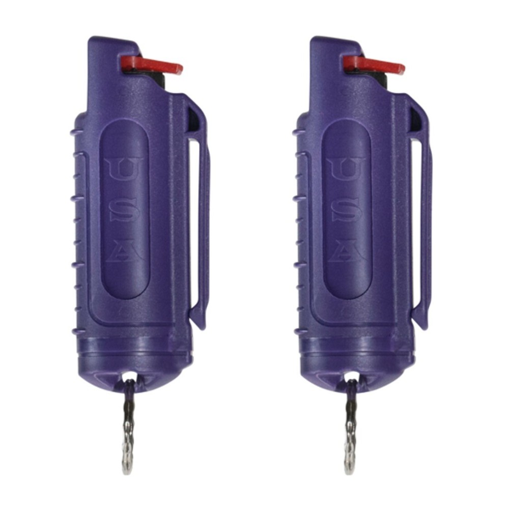 2 Police Magnum pepper spray .50oz purple molded keychain defense protection