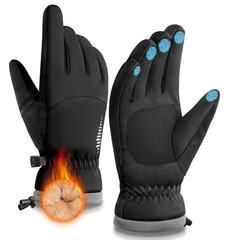 SIMARI Winter Waterproof Warm Gloves Women Men with Touchscreen Large, Black