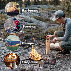 Odorless 24 Pack Fire Starters – Fast Lighting Charcoal for Smokers & Fireplaces
