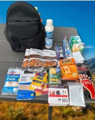 Hiking Kit Black Bag/water purifiers/foil blanket/toiletries/ Food Cancelled
