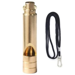 Brass Survival Whistle, 125 dB Loud Emergency Whistle with Lanyard for 1 Pack