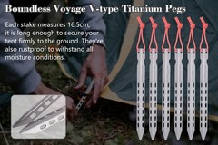 iBasingo 6pieces/Lot Ultralight Titanium Tent Pegs Outdoor Camping Tent Stake…