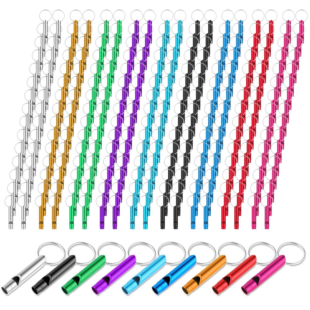 210 Pcs Emergency Whistle, Aluminum Survival Whistles Extra Loud Metal Whistl…