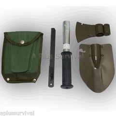 6 in 1 Survival Camping Shovel Saw Hammer Hatchet with Canvas Carrying Sheath
