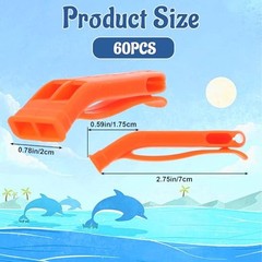 60 Pcs Emergency Whistles with Lanyard and Clip, Loud Safety Whistles for
