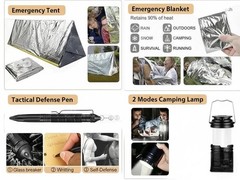 Emergency Survival Kit First Aid Bug Out Military Prepper 250 Piece Set Camo