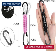 BRAVESHINE Paracord Keychain Carabiner Clip, D Ring Lanyard Hanger Stroller Hook
