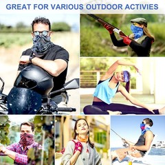 6 Pack Neck Gaiter Elastic Balaclavas Small-Large, Starry Sky Blue 6