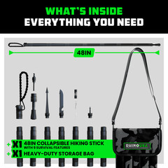 Hiking Stick with Survival Kit Durable Trekking Pole Camping Gear