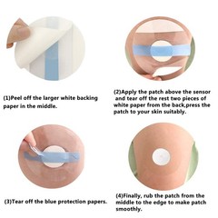 Sensor Covers for Libre 2/3/Plus 55 Pack Waterproof Adhesive Patches Transparent