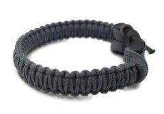 Paracord Bracelet 550 Charcoal Grey/Charcoal Grey Micro Cord U.S. Seller