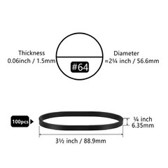 Tactical Rubber Bands Size #64 (3 1/2″ x 1/4″), 100 Pcs Black Wide #64,