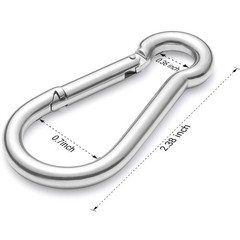 sprookber 316 Stainless Steel Carabiner Clip, Marine Grade Heavy Duty Spring …