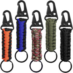 SENHAI 5 Pcs Paracord Keychains, Carabiner Keychains Braided Keychain Lanyard wi
