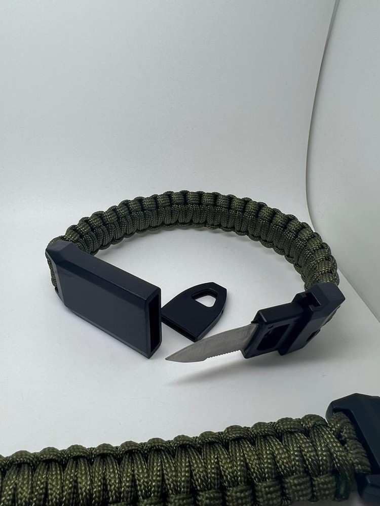 x3 Camouflage Survival Bracelet Multifunctional with Whistle and Knife Camping