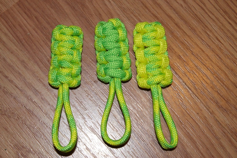 paracord zipper pull – dayglow, neon yellow, neon green