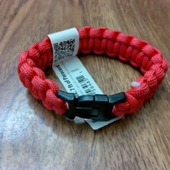 Crown Bolt Paracord Survival Bracelet, 9 in, Red