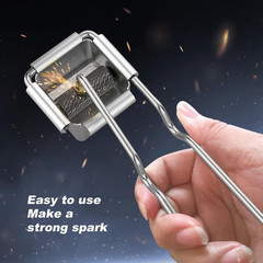 Single Flint Striker Spark Lighter, 2PCS Flint Torch Igniter with 20 Extra Flint
