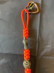 Paracord Keychain or knife lanyard. Bag, backpack, zipper pull. Halloween theme