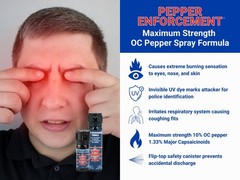 Pepper Enforcement 9 oz. Splatter Stream Pepper Spray with Belt Clip Holster