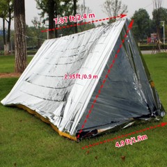 2 Person Emergency Life Tent Outdoor Survival Shelter Tube Tent Blanket Rope