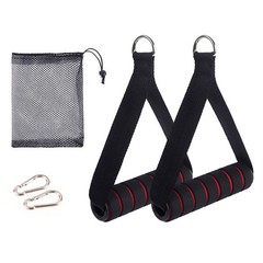 D-Ring Metal Gym Handles Grip Workout Home Resistance Bands Fitness Accessories