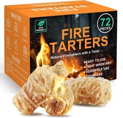 All-Weather Fire Starters – 72 Count Odorless & Smokeless for Grilling & Camping