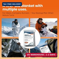 4PCS Thermal Mylar Emergency Blankets 82×52 Waterproof Camping Hiking