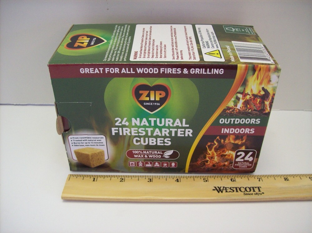 24 Count Natural Firestarter Instant Light Cubes for Use Indoor & Outdoor