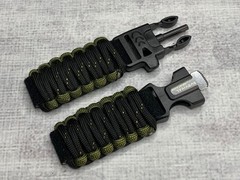 Most Watches Handcrafted Adjustable Paracord Straps Black with Colors Fire Knife