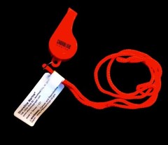 2 PACK Shoreline Marine Safety Whistle with Lanyard -Safety Bright Orange,Hi Vis