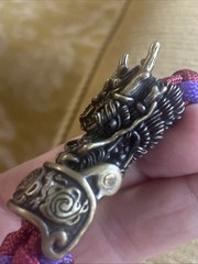 Paracord Bracelet brass Dragon Head clasp fantasy steampunk
