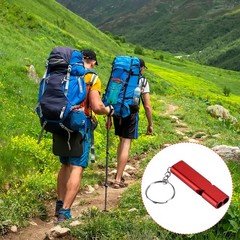 4Pcs Emergency Survival Whistle, Double Tubes Whistles Super Loud, Red