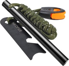 4-Inch 6-in-1 Ferro Rod Fire Starter Kit for Camping & Survival