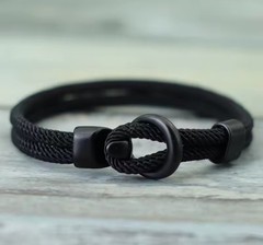 3 Pack Men’s Rope Bracelet Double Layer Paracord Outdoor Survival Camping 8 Inch