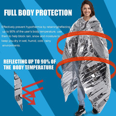 Emergency Mylar Thermal Blanket 82 * 64 In(5 Pack), Gigantic Space Blanket, Surv