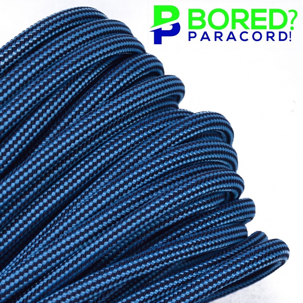 Neon Turquoise with Black Stripe – 100 FT – 550 Paracord Rope Parachute Cord