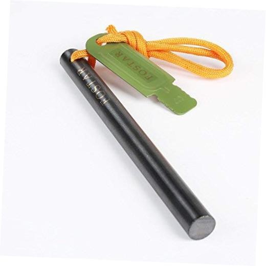 Fostar Upgrade Ferro Rod Fire Starter, 1/2 Inch X 6 Inch Thick Ferrocerium