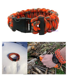 ParaTinder Bracelet Heavy Duty Paracord, Flammable Thread Core and Fire Starter