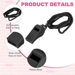 Plastic Whistles with Lanyard, 12 Pcs&Black-Fitting for (Coaches/Referee)