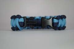 550 Paracord Survival Bracelet Cobra Navy Blue/Carolina Blue «Made in the USA»