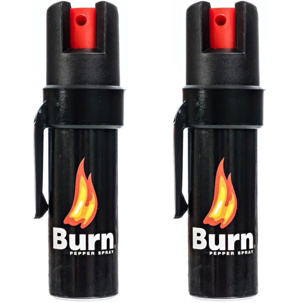 2 Pack Burn Pepper Spray for Self Defense 0.84 fl oz with Security Clip