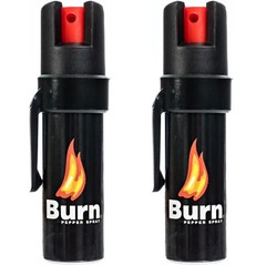 2 Pack Burn Pepper Spray for Self Defense 0.84 fl oz with Security Clip