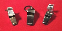 Standard Metal Whistles Lot Three (3) Count for Sports Camping Safety NOS