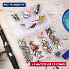 Honoson 6 Pack Fishing Tackle Box Organizer Storage Clear Fishing Box with Movab