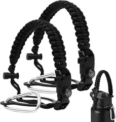 Water Bottle Handle Strap Paracord Carrier Carabiner Wide Mouth Hiking Camping