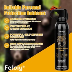 Feloiy 30 Feet BEAR Deterrent Repellent Spray 11 oz GLOW CAP CAMPING HIKING